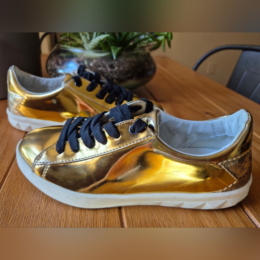 Diesel‎ Metallic Gold Sneakers - Womens Size 6.5